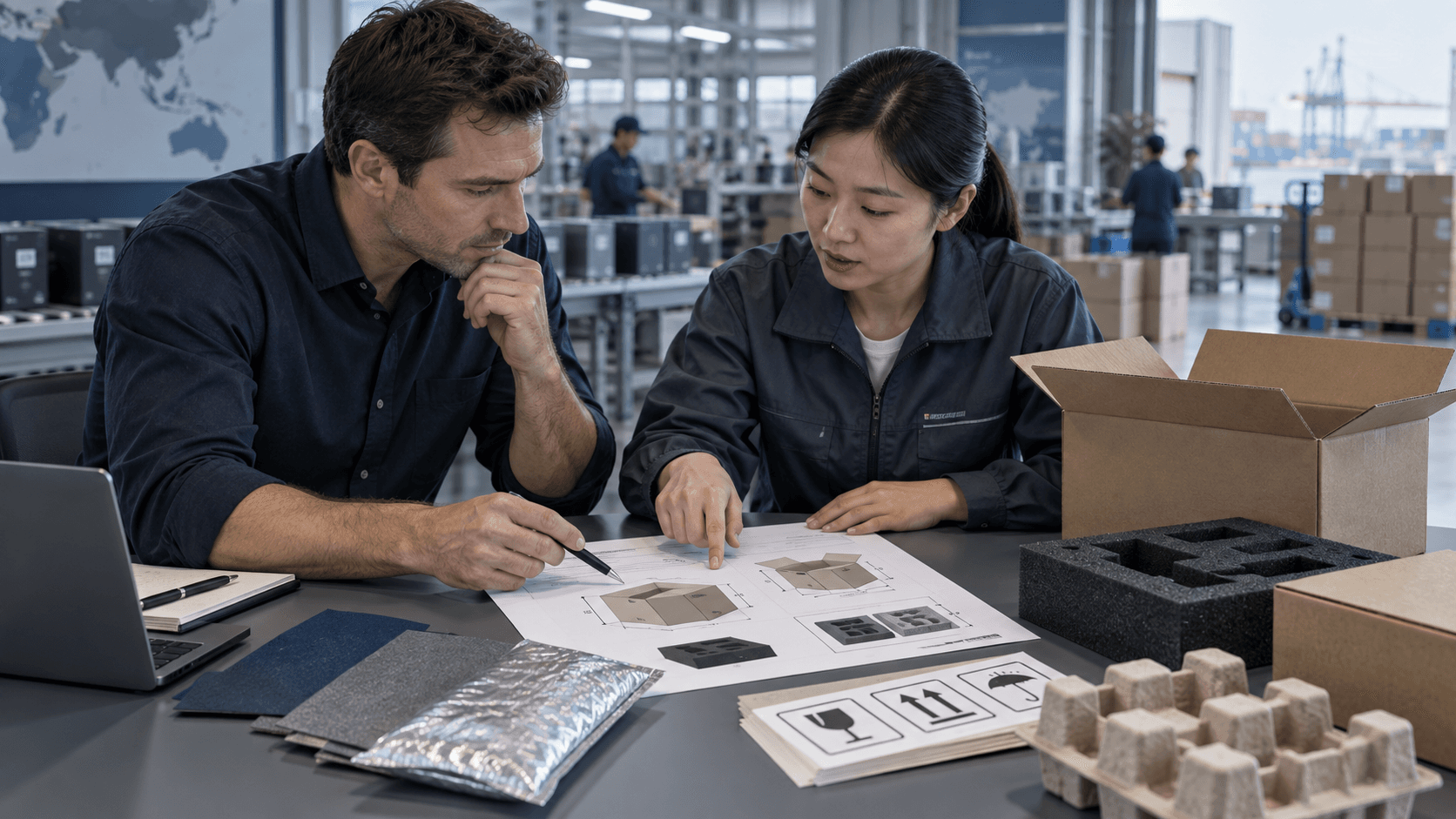 Article cover: buyer and supplier comparing an export packaging specification